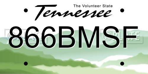 866BMSF Tennessee License Plate