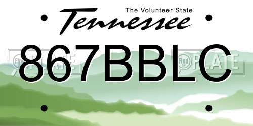 867BBLC Tennessee License Plate