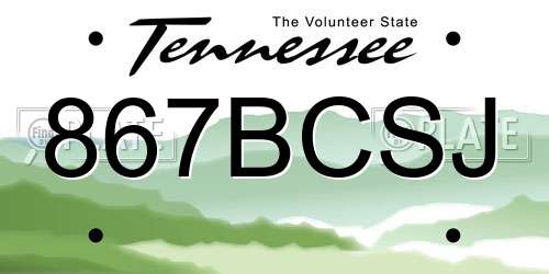 867BCSJ Tennessee License Plate