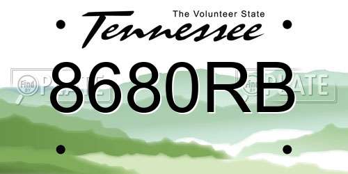 8680RB Tennessee License Plate