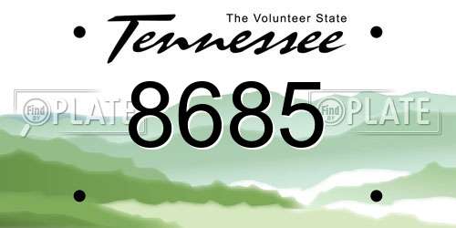 8685 Tennessee License Plate