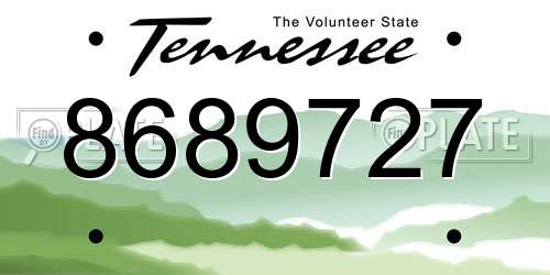 8689727 Tennessee License Plate