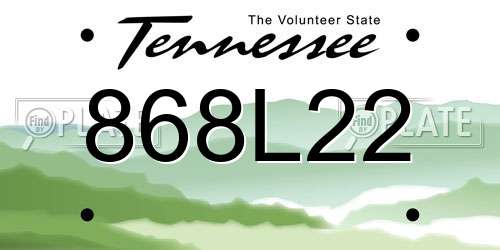 868L22 Tennessee License Plate