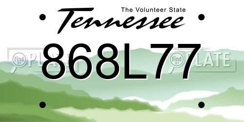 868L77 Tennessee License Plate