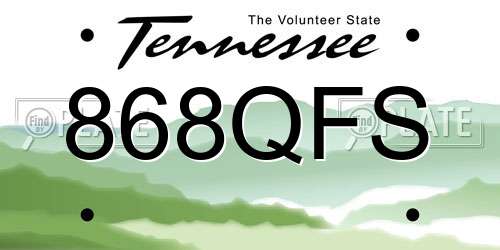 868QFS Tennessee License Plate