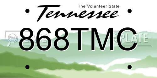 868TMC Tennessee License Plate