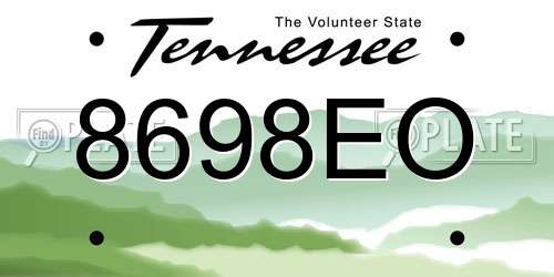 8698EO Tennessee License Plate