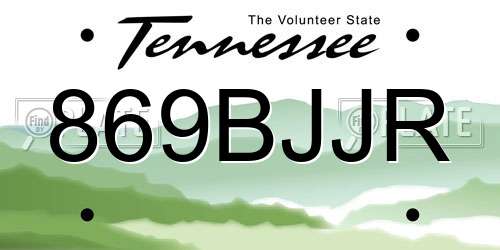 869BJJR Tennessee License Plate