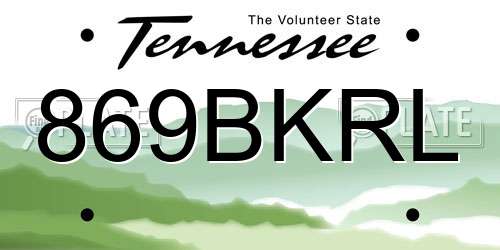 869BKRL Tennessee License Plate