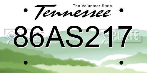 86AS217 Tennessee License Plate