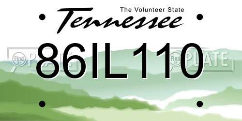 86IL110 Tennessee License Plate