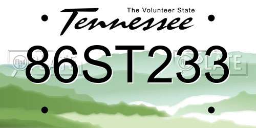 86ST233 Tennessee License Plate