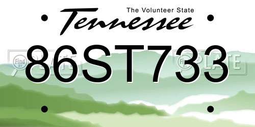 86ST733 Tennessee License Plate