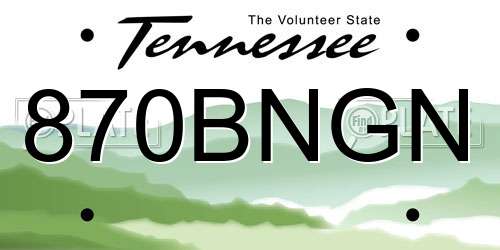 870BNGN Tennessee License Plate