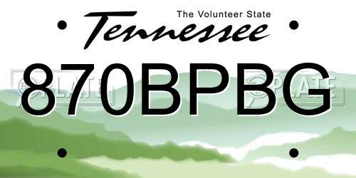 870BPBG Tennessee License Plate