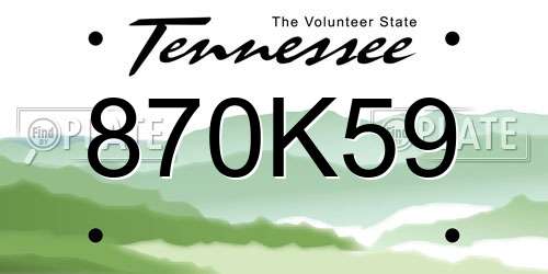 870K59 Tennessee License Plate