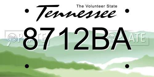 8712BA Tennessee License Plate