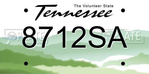 8712SA Tennessee License Plate