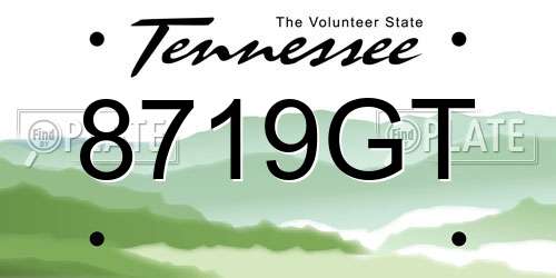8719GT Tennessee License Plate