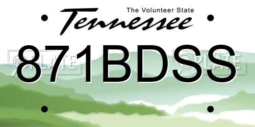 871BDSS Tennessee License Plate