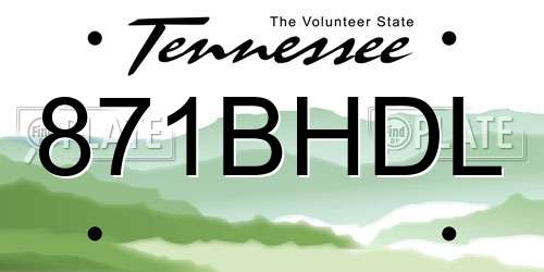 871BHDL Tennessee License Plate