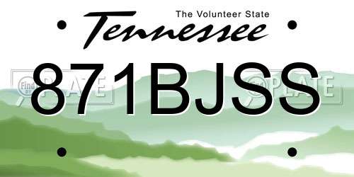 871BJSS Tennessee License Plate