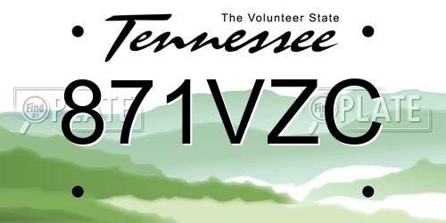 871VZC Tennessee License Plate