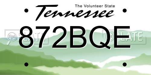 872BQE Tennessee License Plate