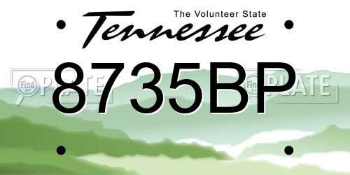 8735BP Tennessee License Plate