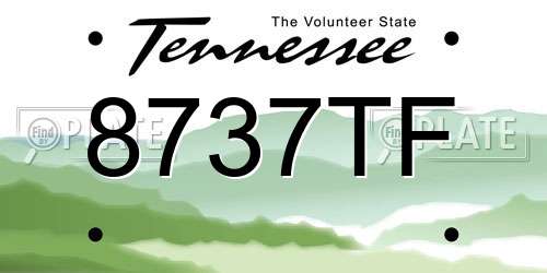8737TF Tennessee License Plate
