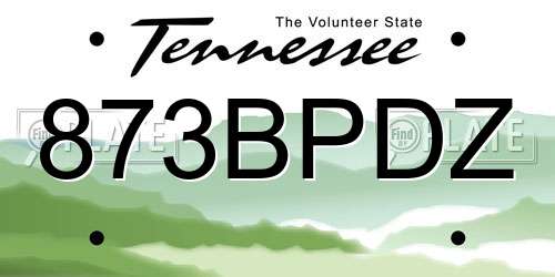 873BPDZ Tennessee License Plate