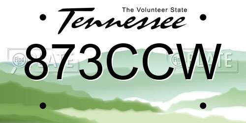 873CCW Tennessee License Plate