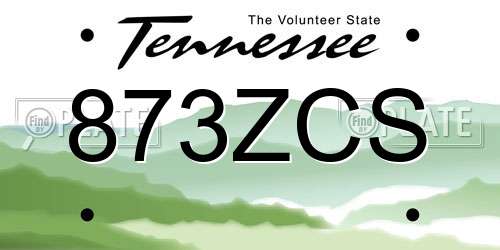 873ZCS Tennessee License Plate
