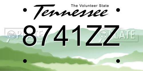 8741ZZ Tennessee License Plate