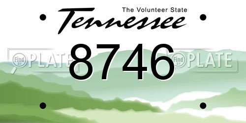 8746 Tennessee License Plate