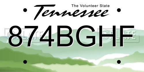 874BGHF Tennessee License Plate