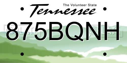 875BQNH Tennessee License Plate