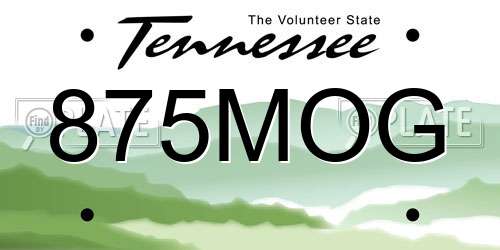 875MOG Tennessee License Plate