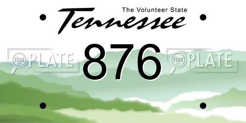876 Tennessee License Plate