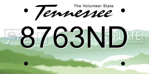 8763ND Tennessee License Plate
