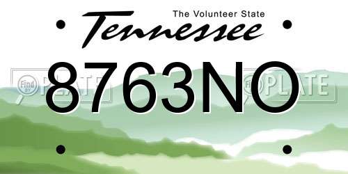 8763NO Tennessee License Plate