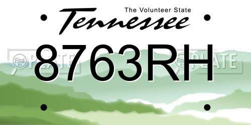 8763RH Tennessee License Plate