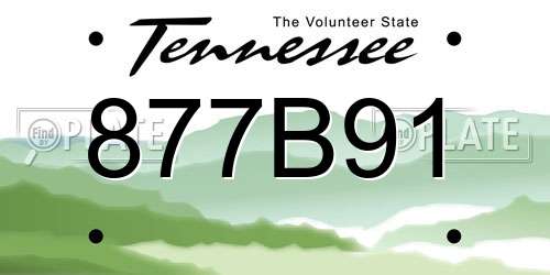 877B91 Tennessee License Plate