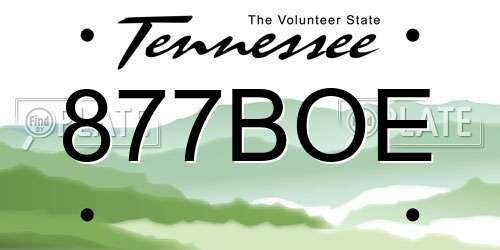 877BOE Tennessee License Plate
