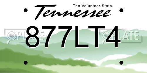 877LT4 Tennessee License Plate