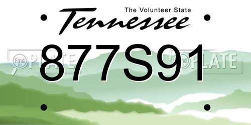 877S91 Tennessee License Plate