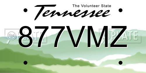 877VMZ Tennessee License Plate