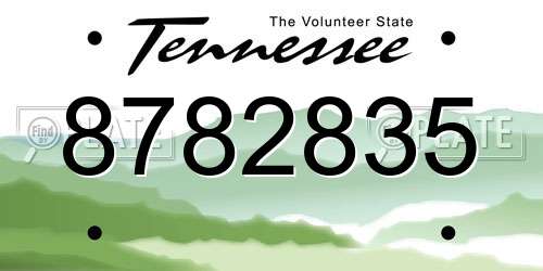 8782835 Tennessee License Plate