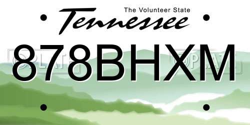 878BHXM Tennessee License Plate