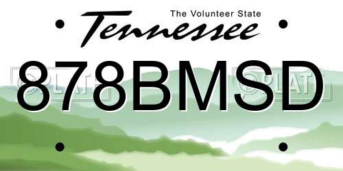 878BMSD Tennessee License Plate